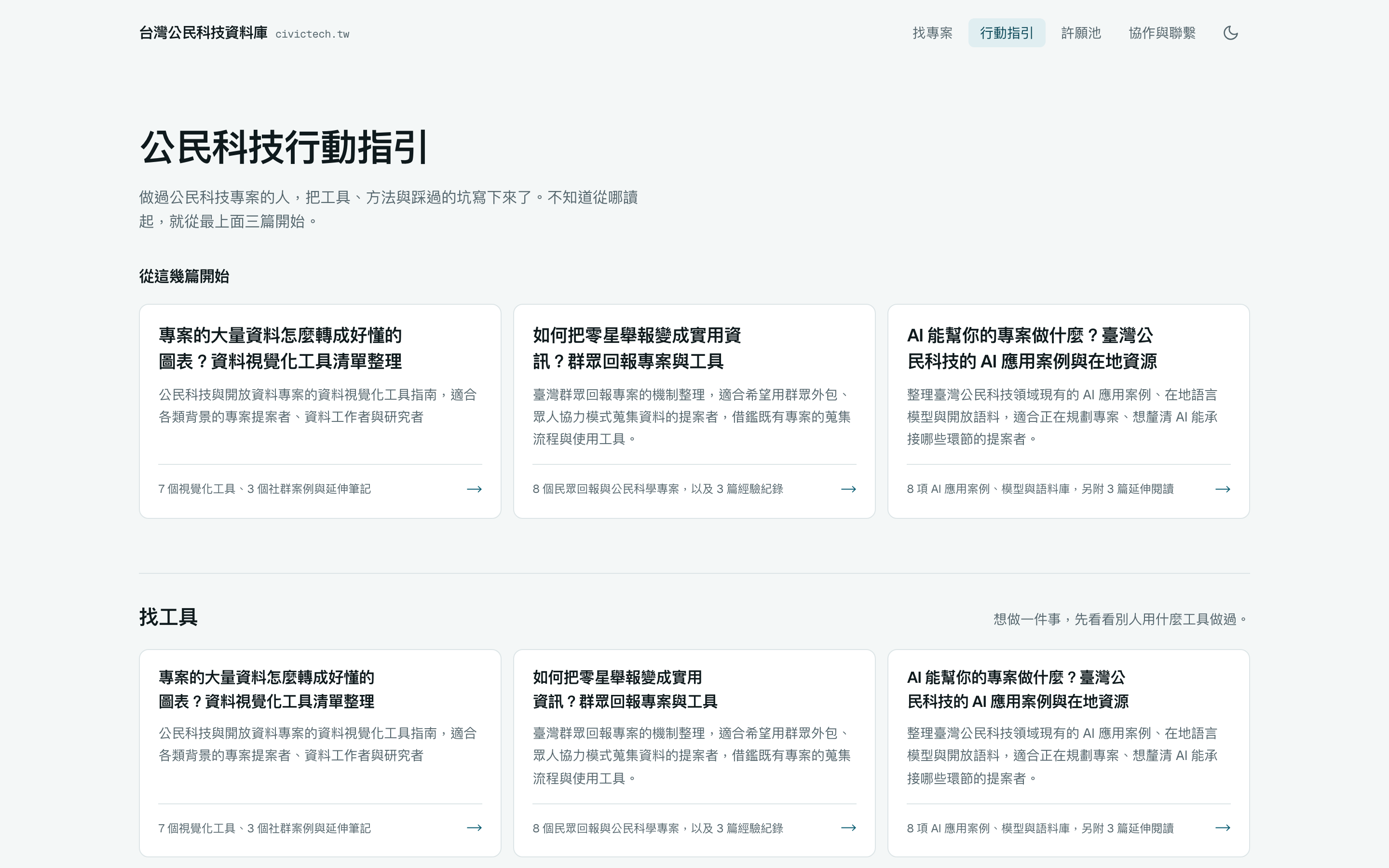 行動指引列表頁